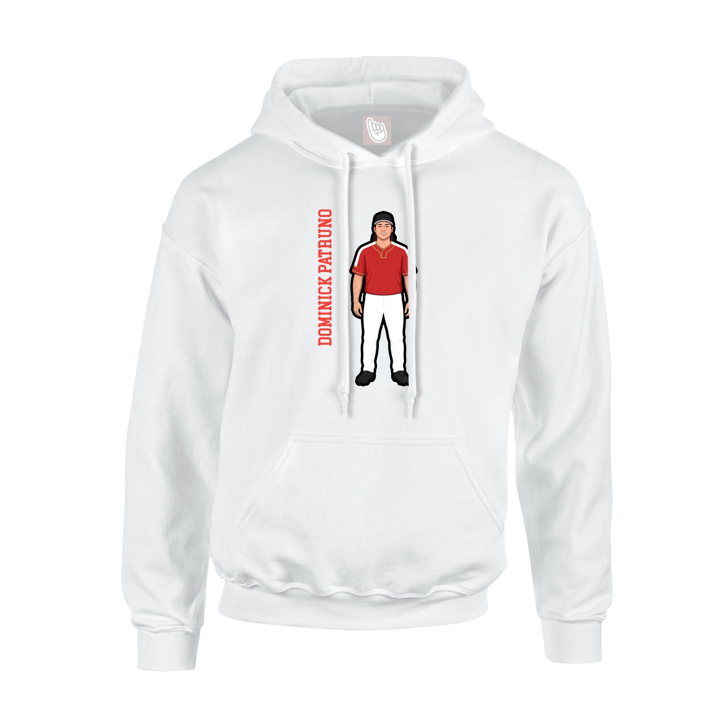 Youth Hoodie — Name Vertical in White