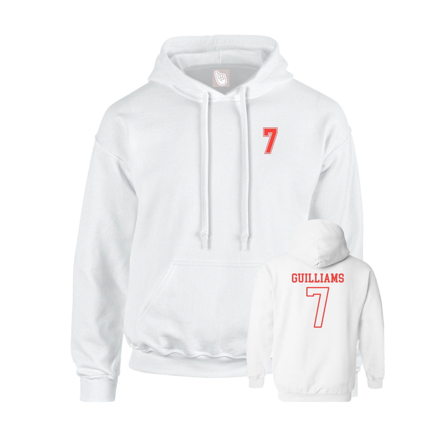 Hoodie — Chest Back in White