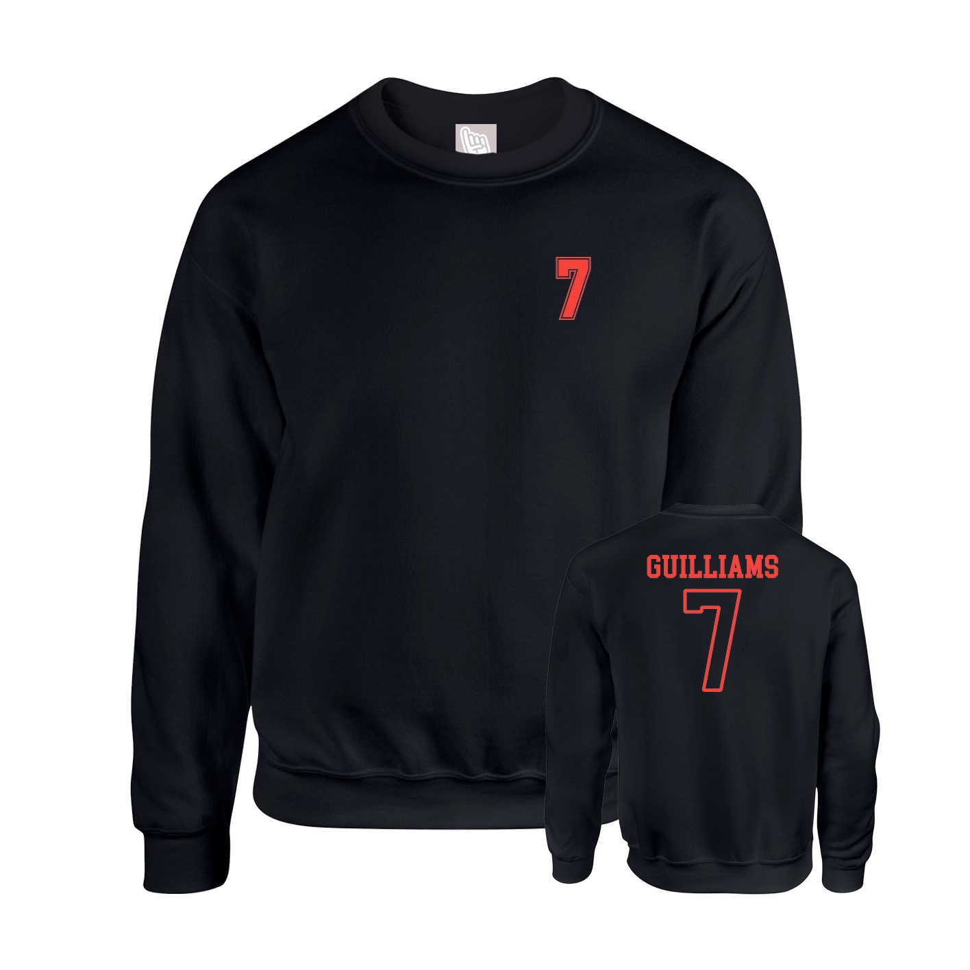 Fleece Crew — Chest Back in Black