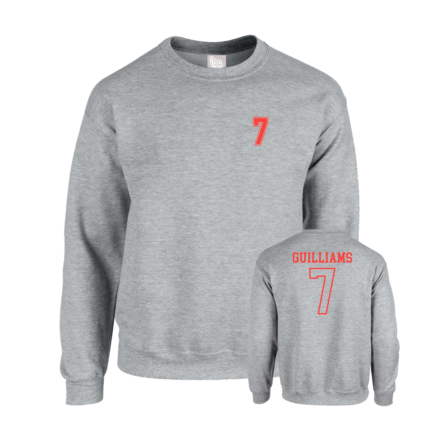 Fleece Crew — Chest Back in Grey