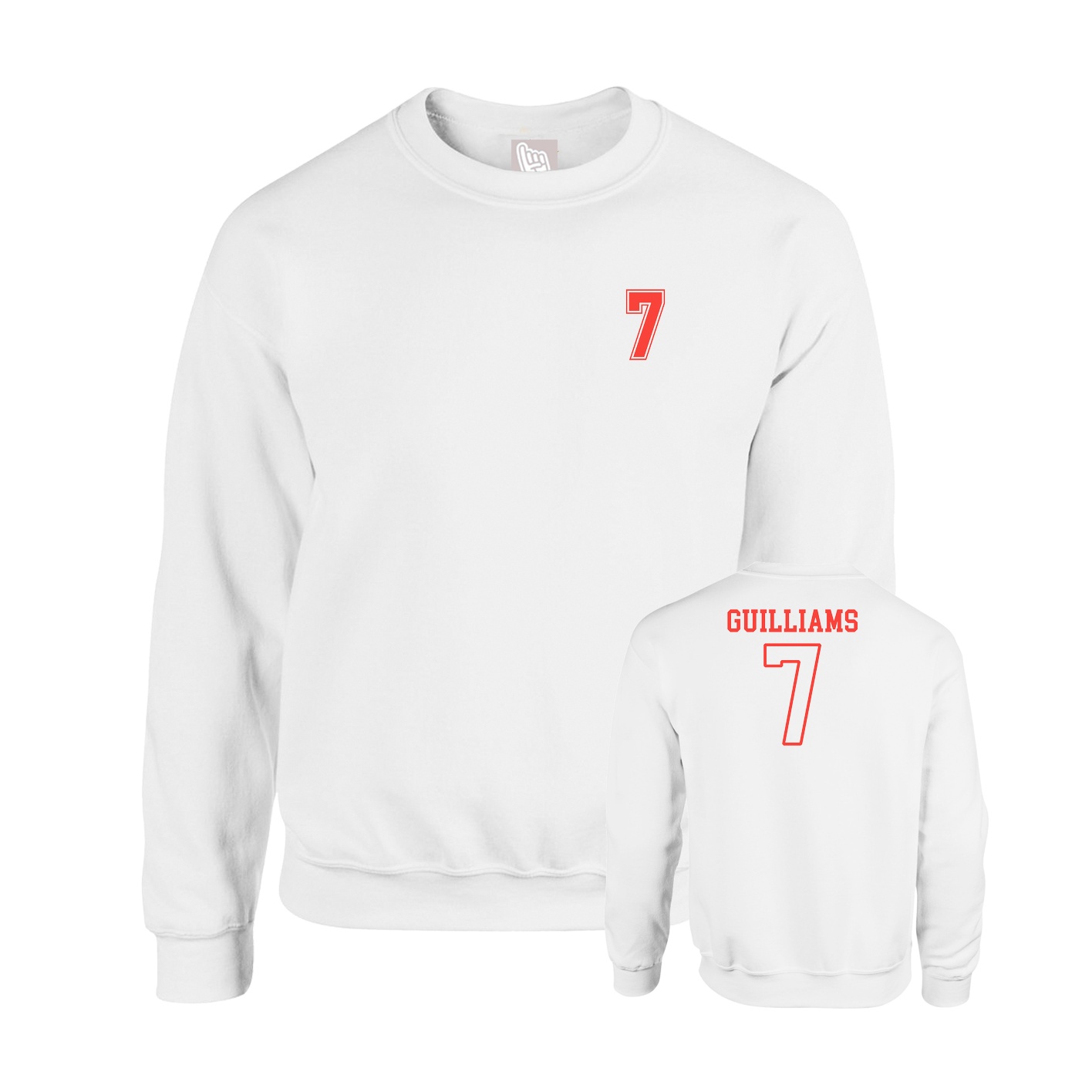 Fleece Crew — Chest Back in White