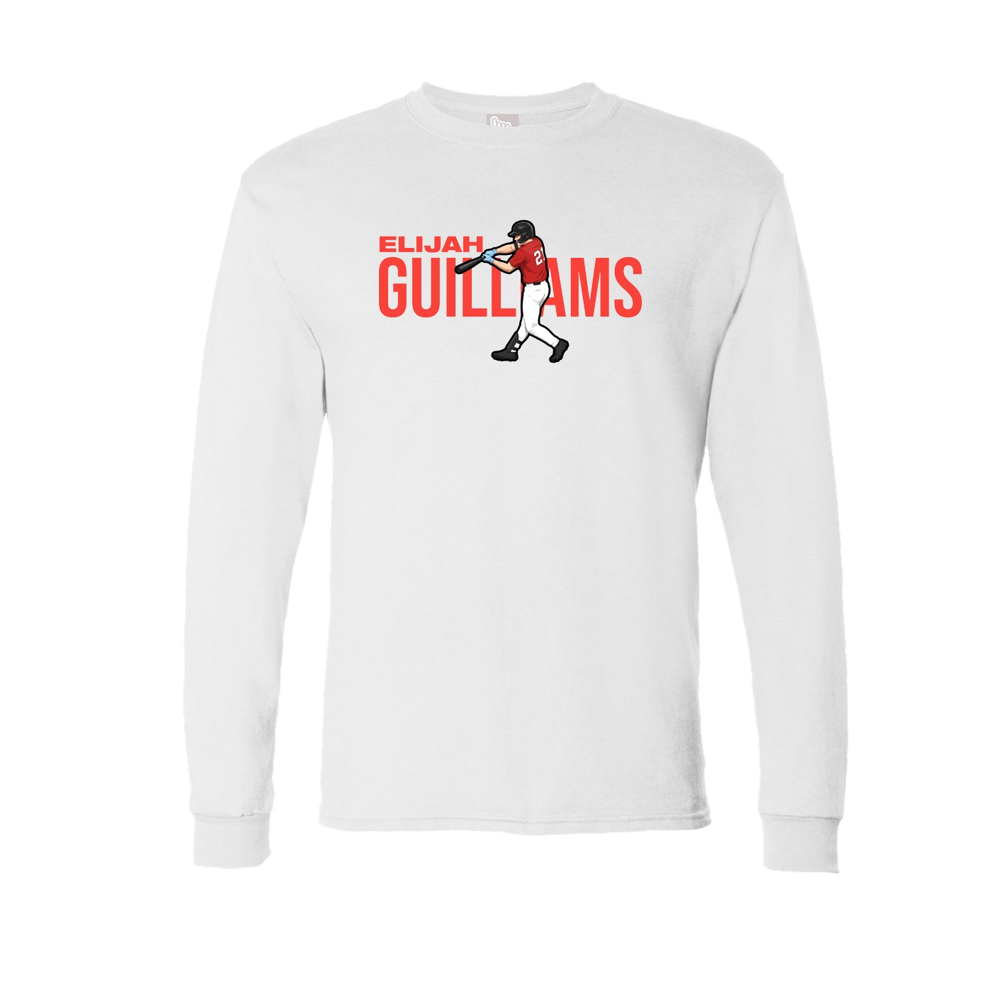 Long Sleeve Tee — Player Name in White