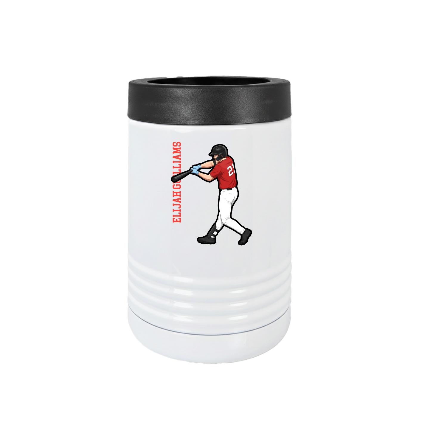 Beverage Holder — Name Vertical in White