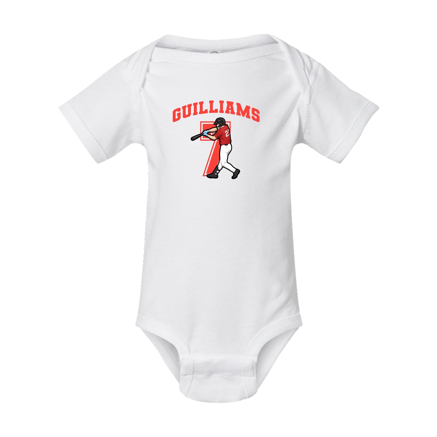 Baby Onesie — Number in White