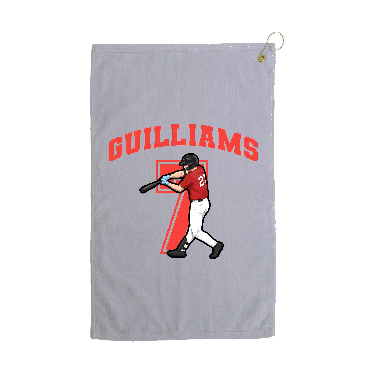 Golf Towel — Number in Grey