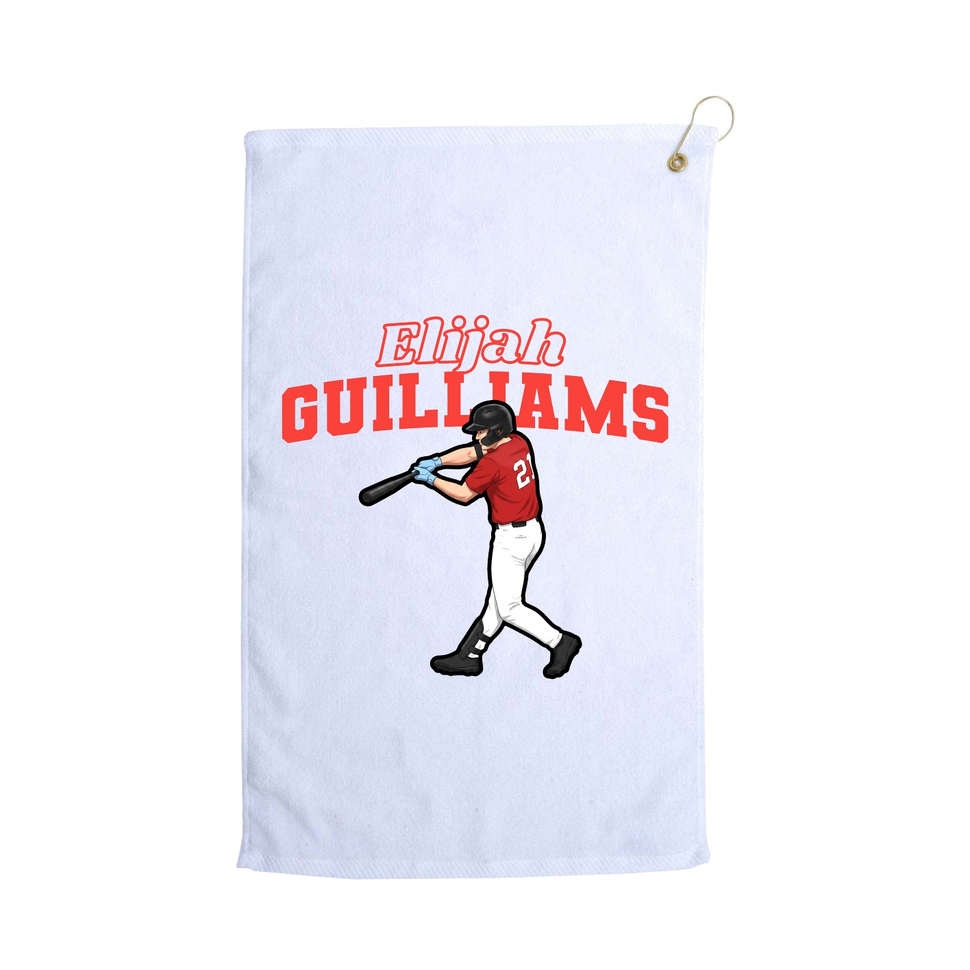 Golf Towel — Name Arch in White