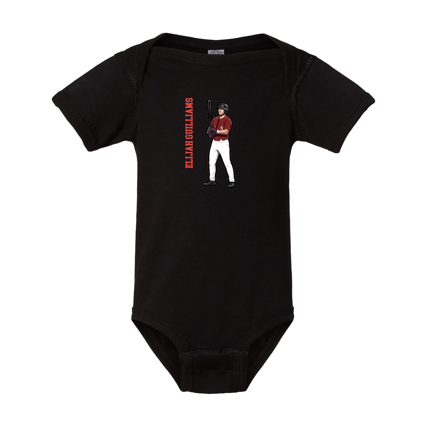 Baby Onesie — Name Vertical in Black