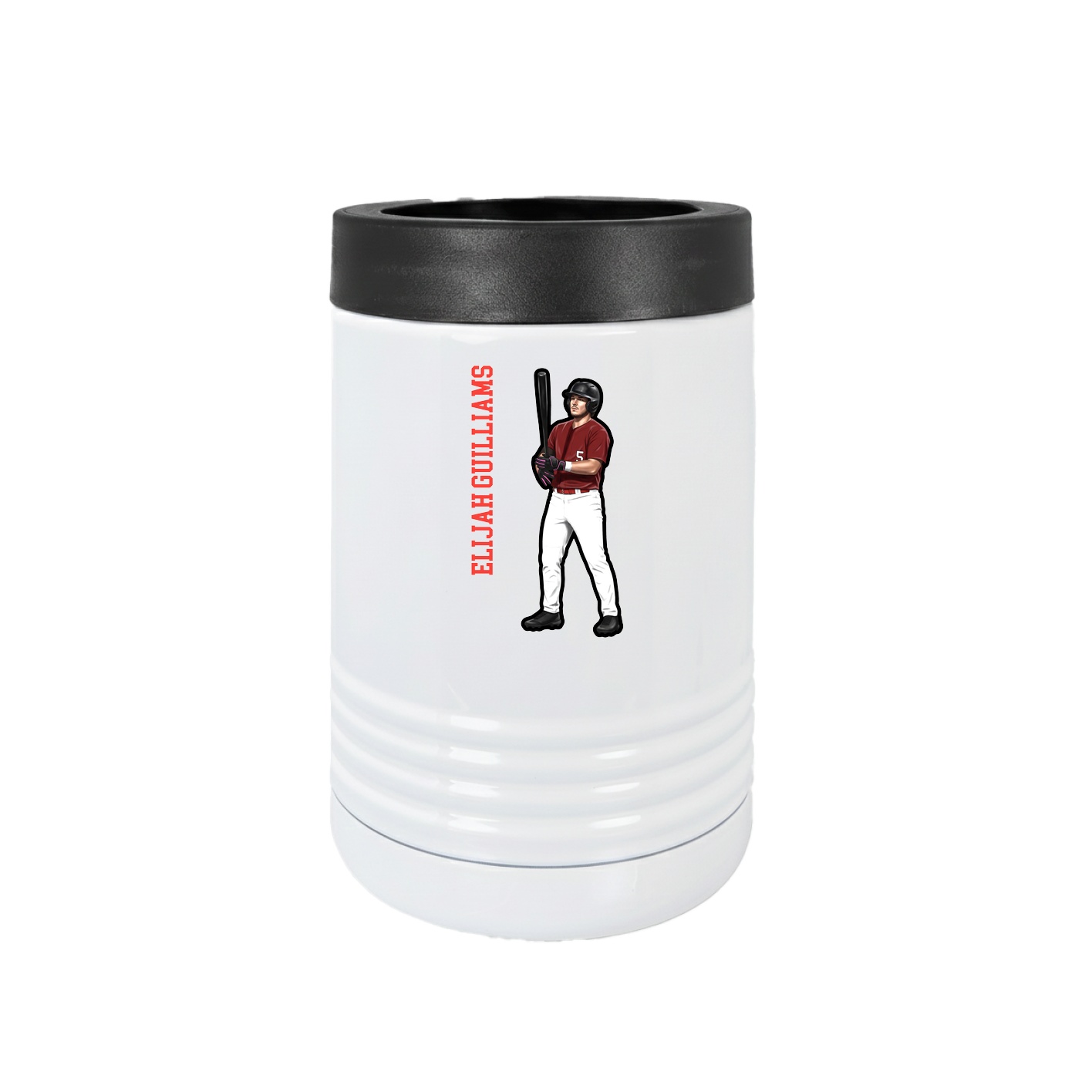 Beverage Holder — Name Vertical in White