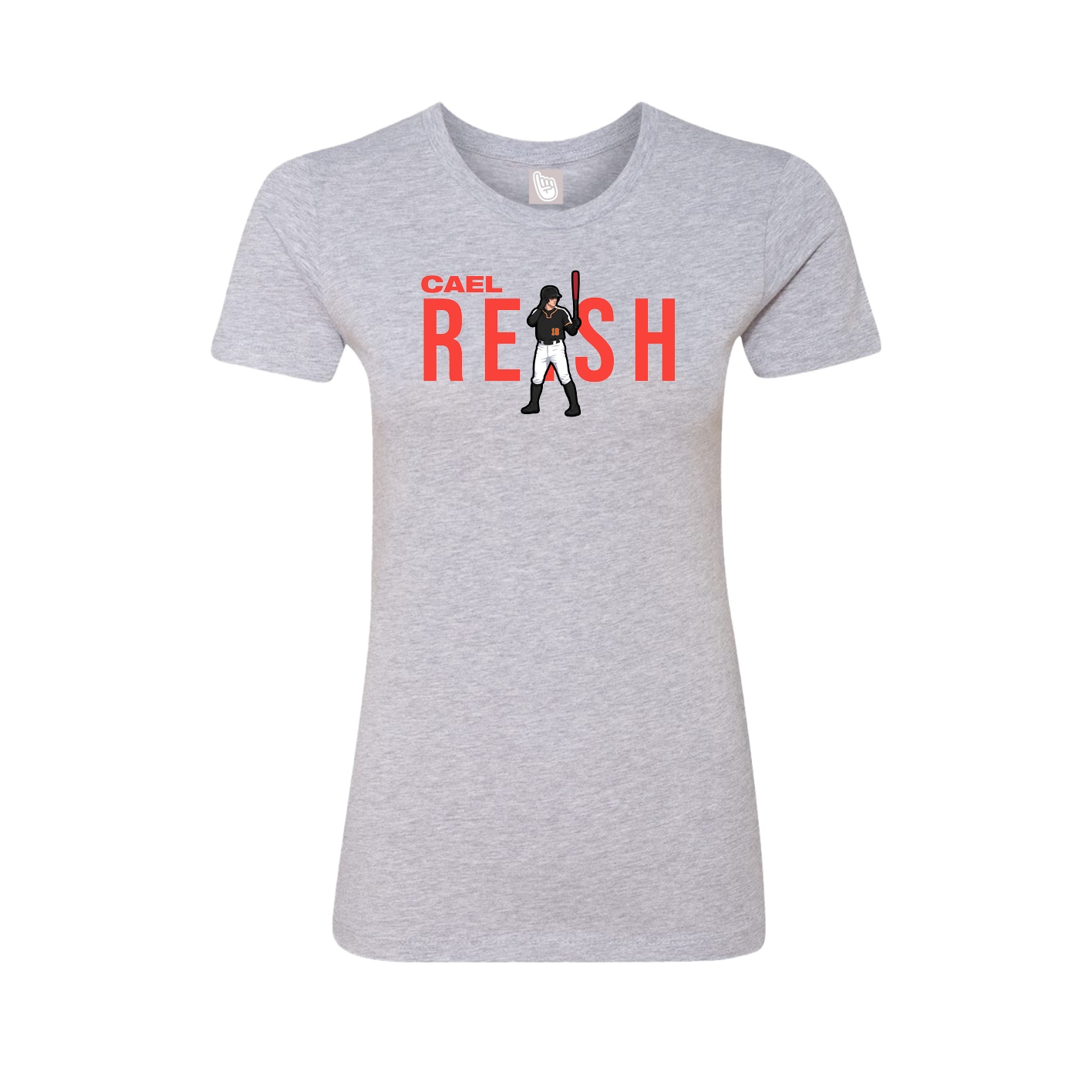 Fitted Women's Tee — Player Name in Grey