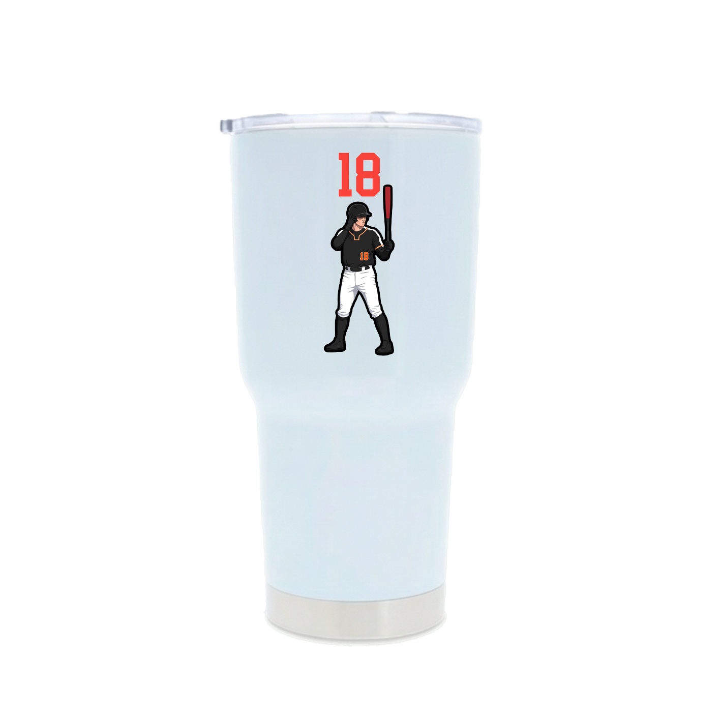 30oz Stainless Steel Tumbler — Number Top in White