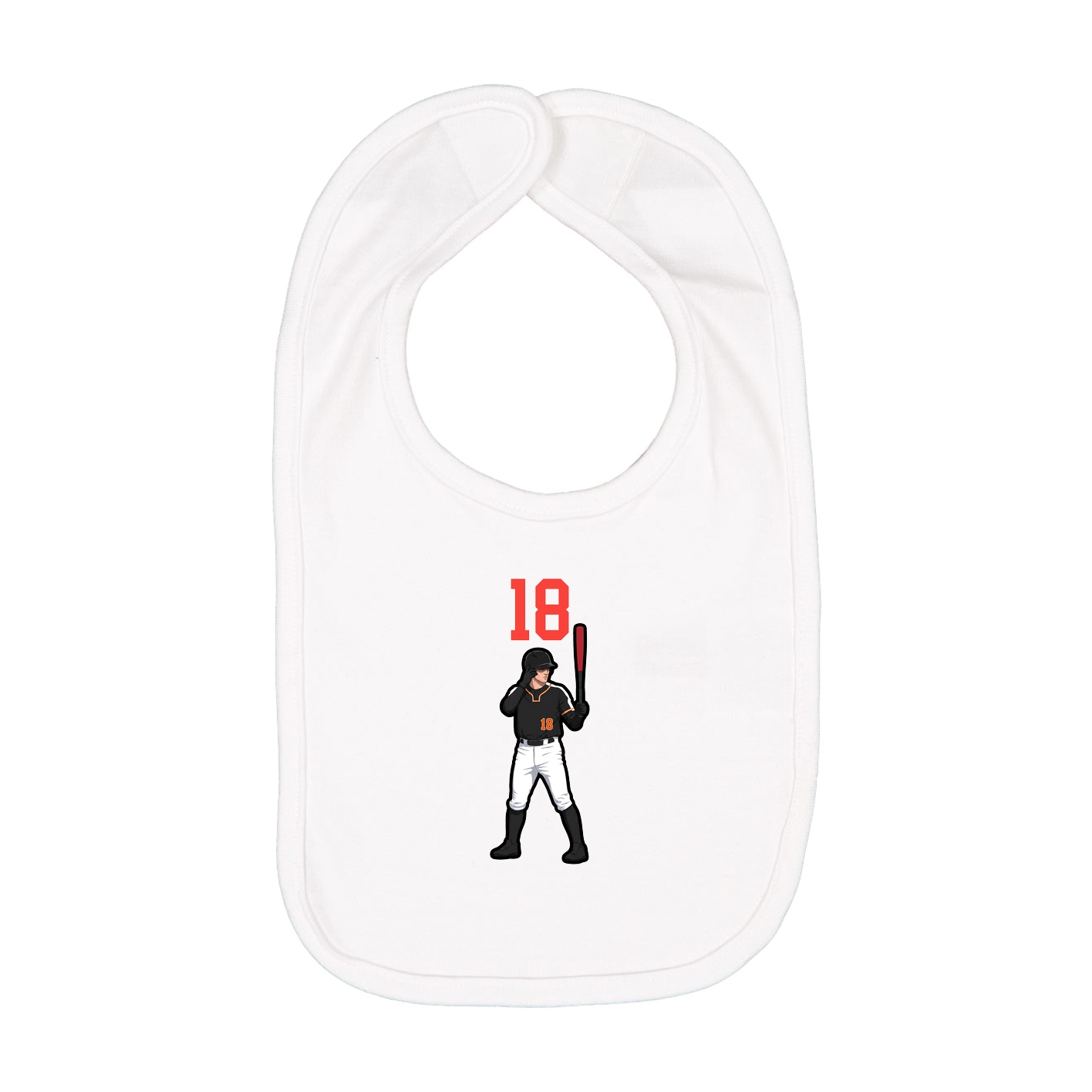 Infant Bib — Number Top in White