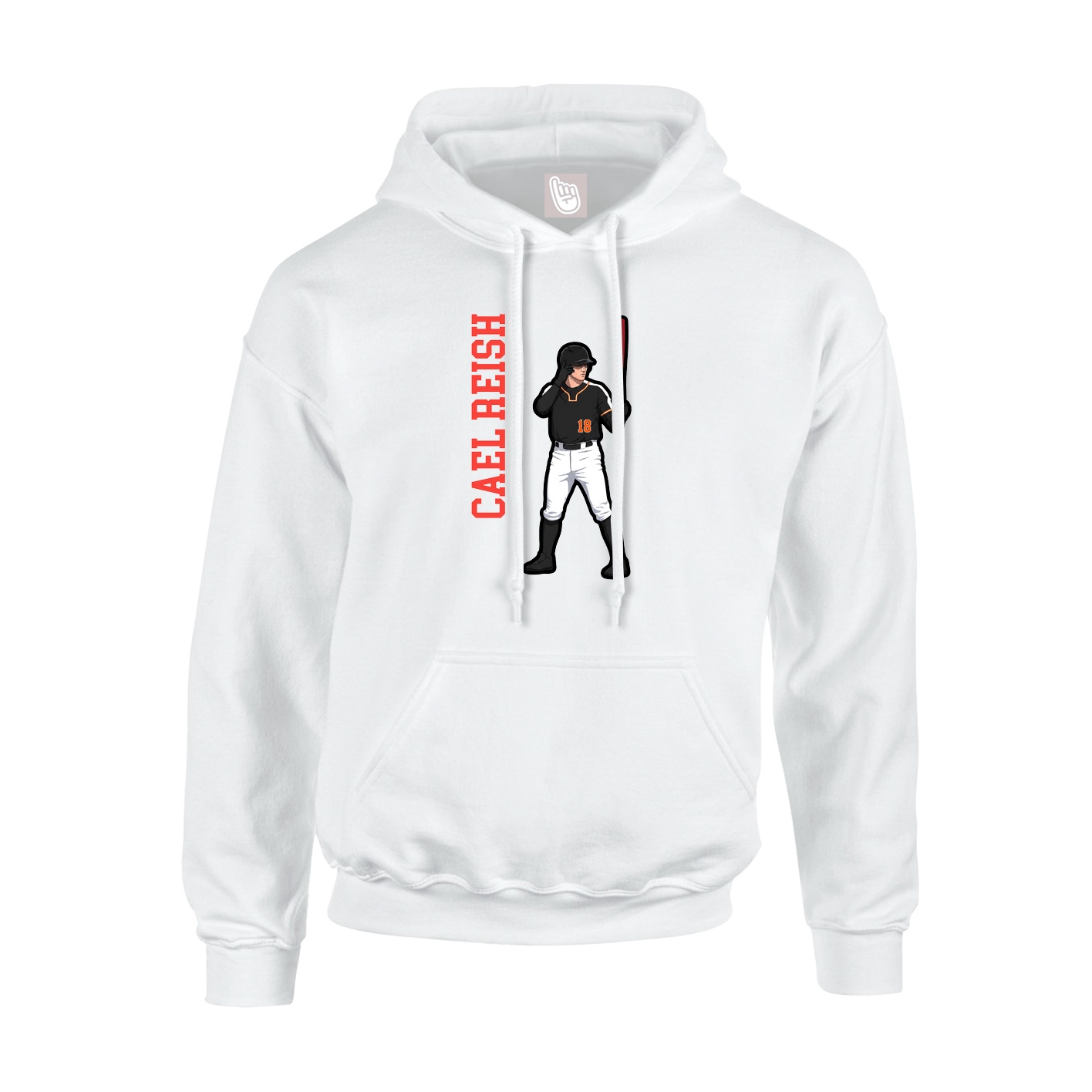 Hoodie — Name Vertical in White