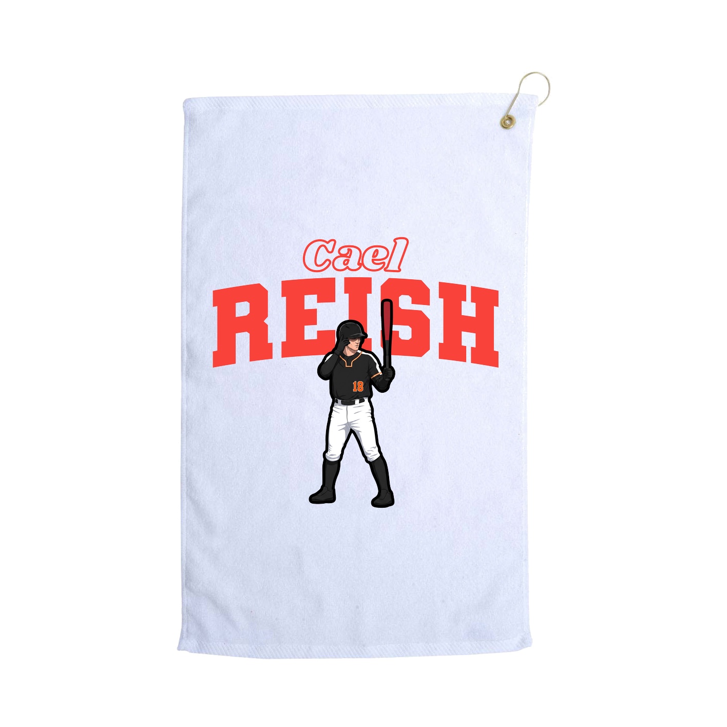 Golf Towel — Name Arch in White