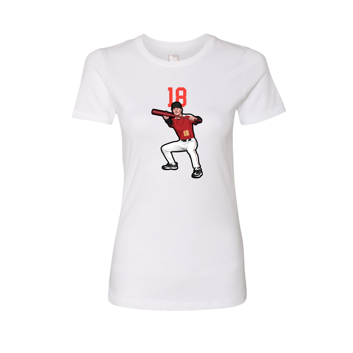 Fitted Women's Tee — Number Top in White