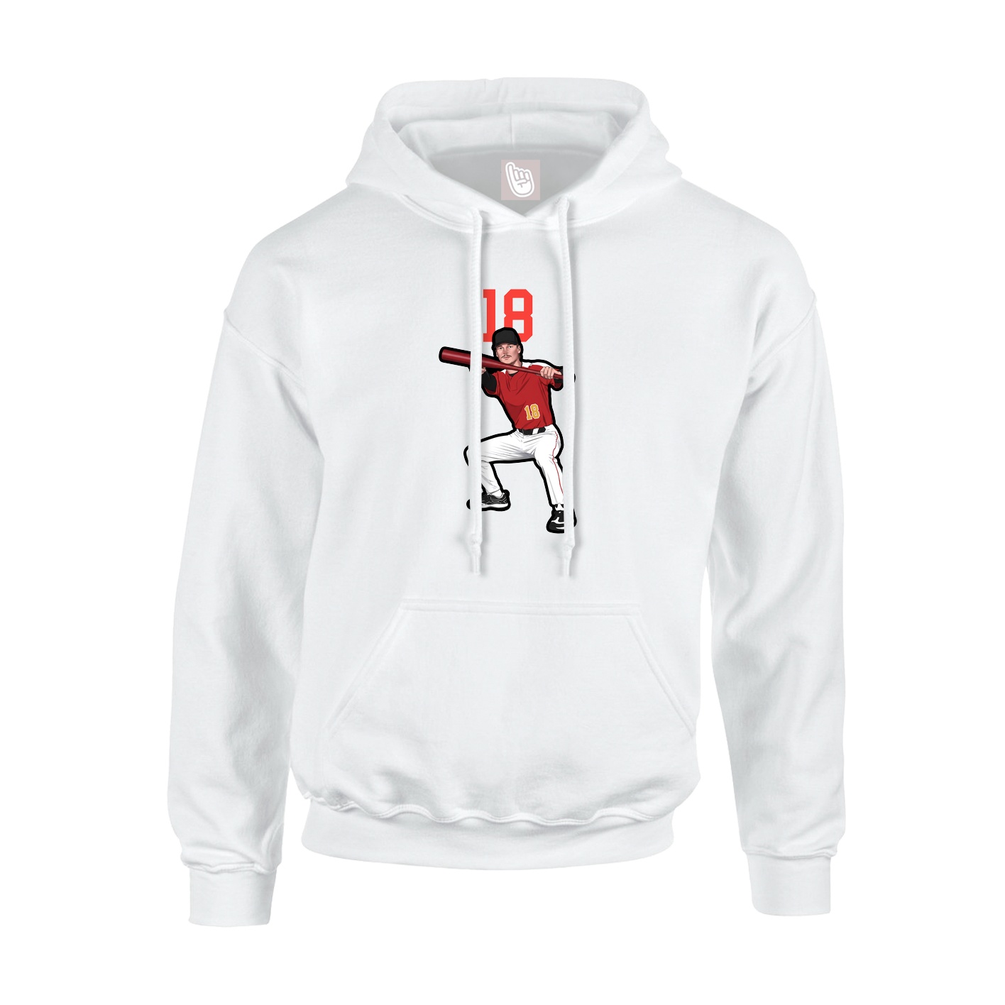Hoodie — Number Top in White