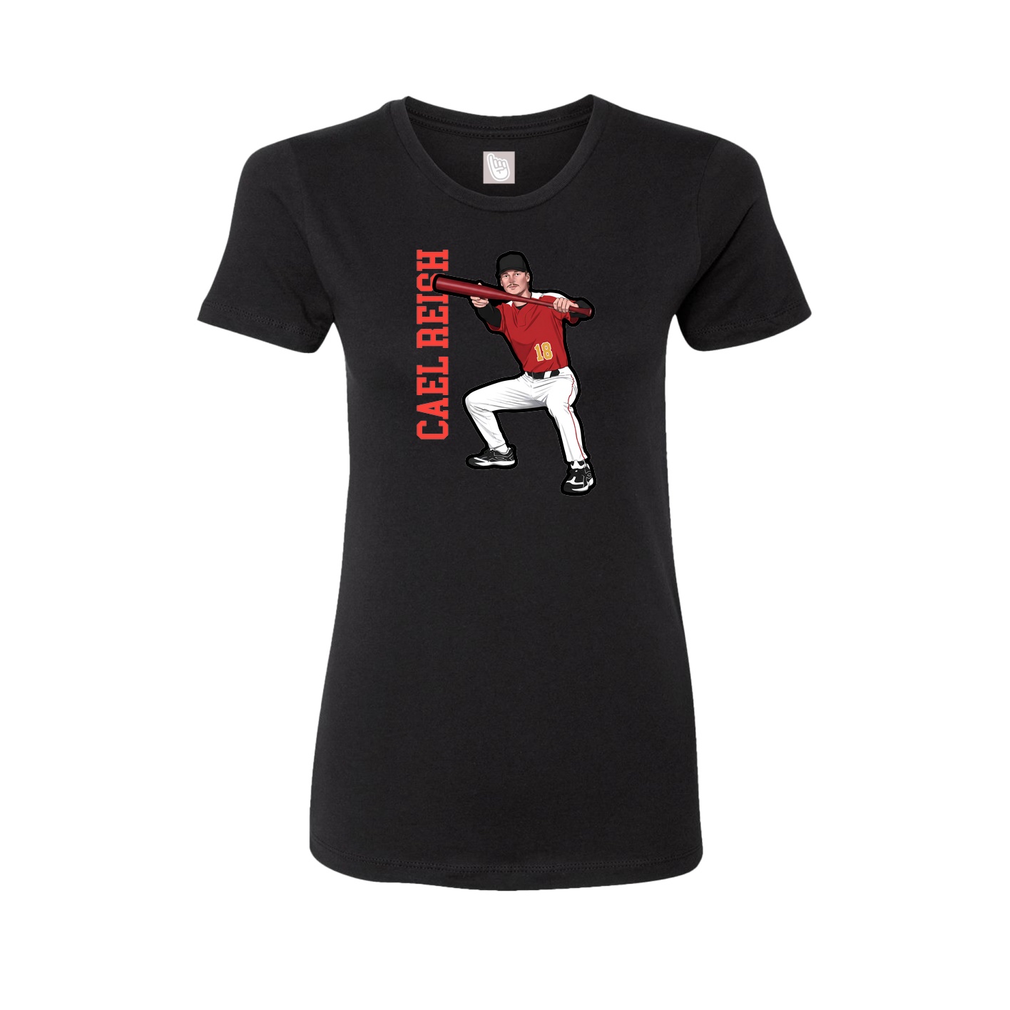 Fitted Women's Tee — Name Vertical in Black