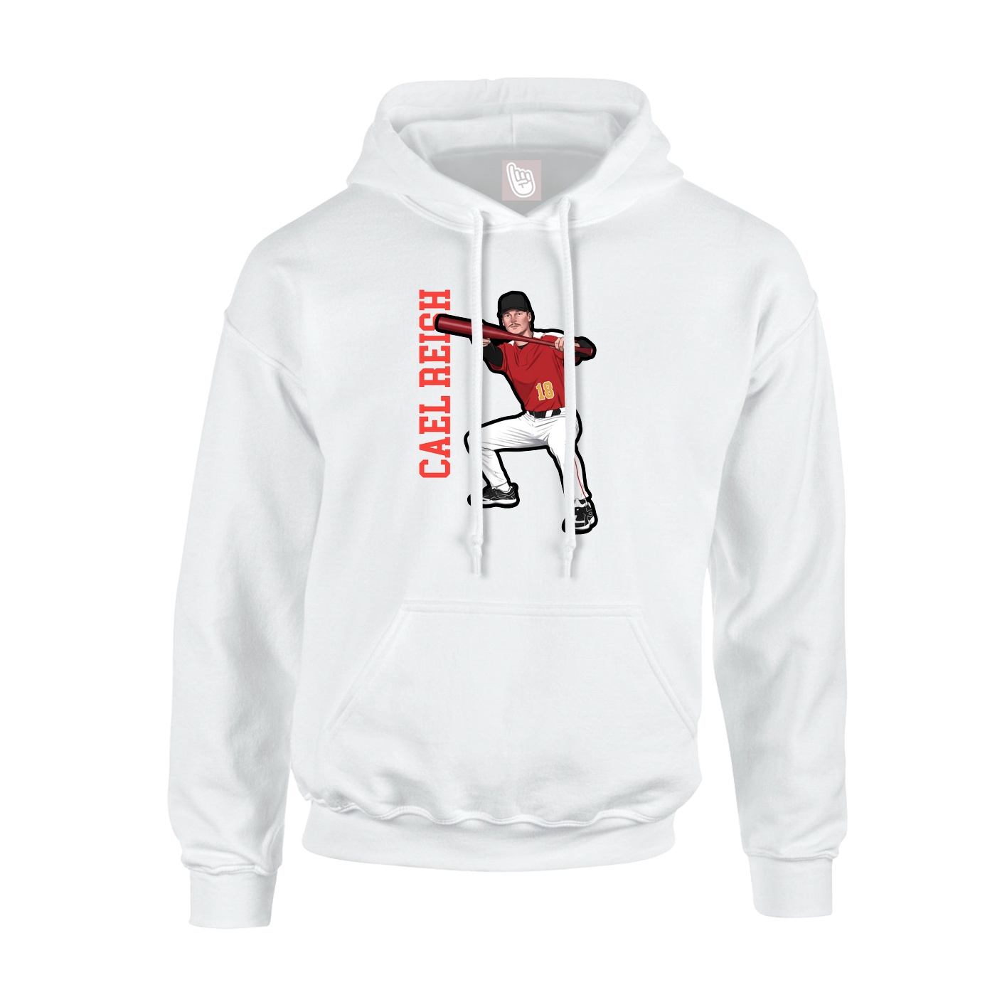 Youth Hoodie — Name Vertical in White