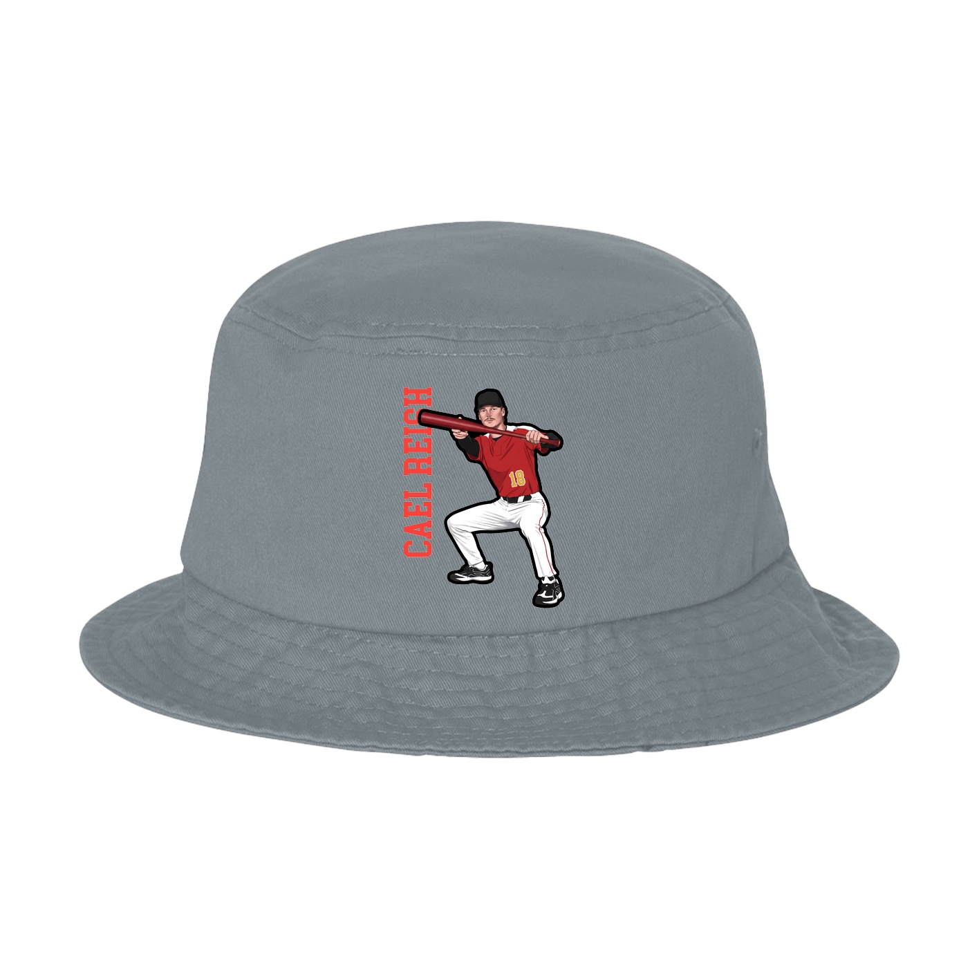 Bucket Cap — Name Vertical in Grey