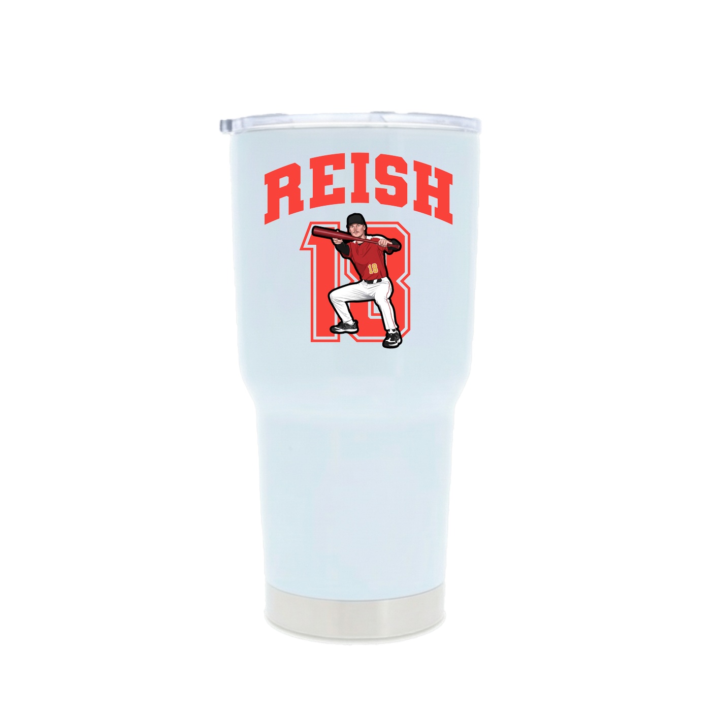 30oz Stainless Steel Tumbler — Number in White