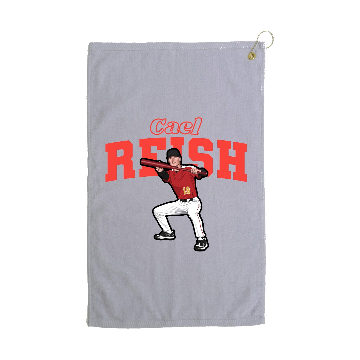 Golf Towel — Name Arch in Grey
