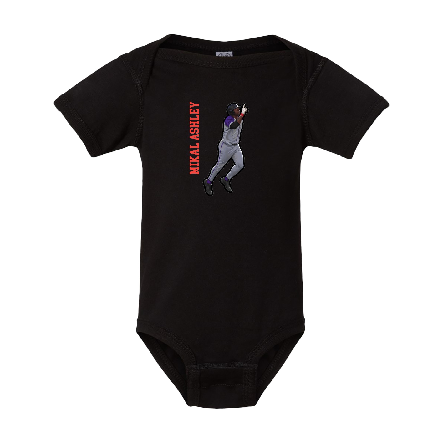 Baby Onesie — Name Vertical in Black