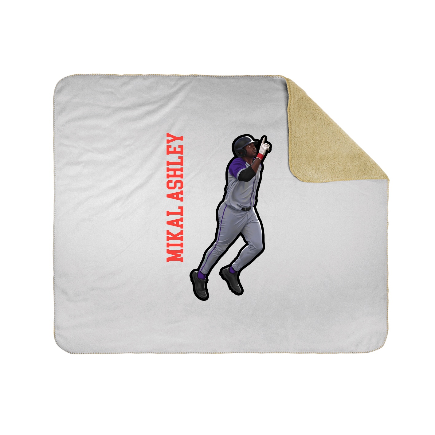 Throw Blanket — Name Vertical in White