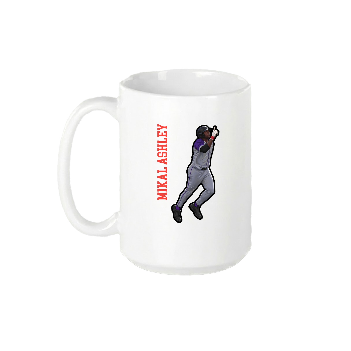 15oz Coffee Mug — Name Vertical in White