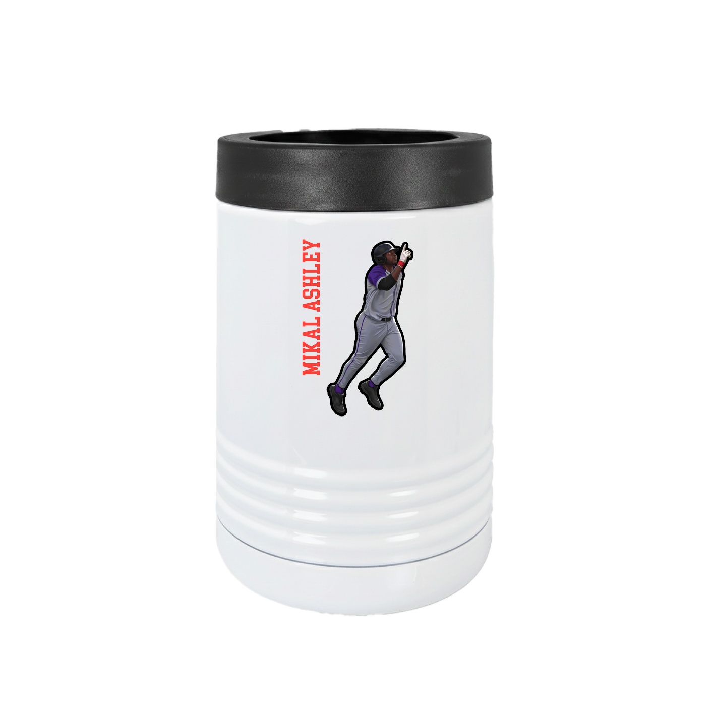 Beverage Holder — Name Vertical in White