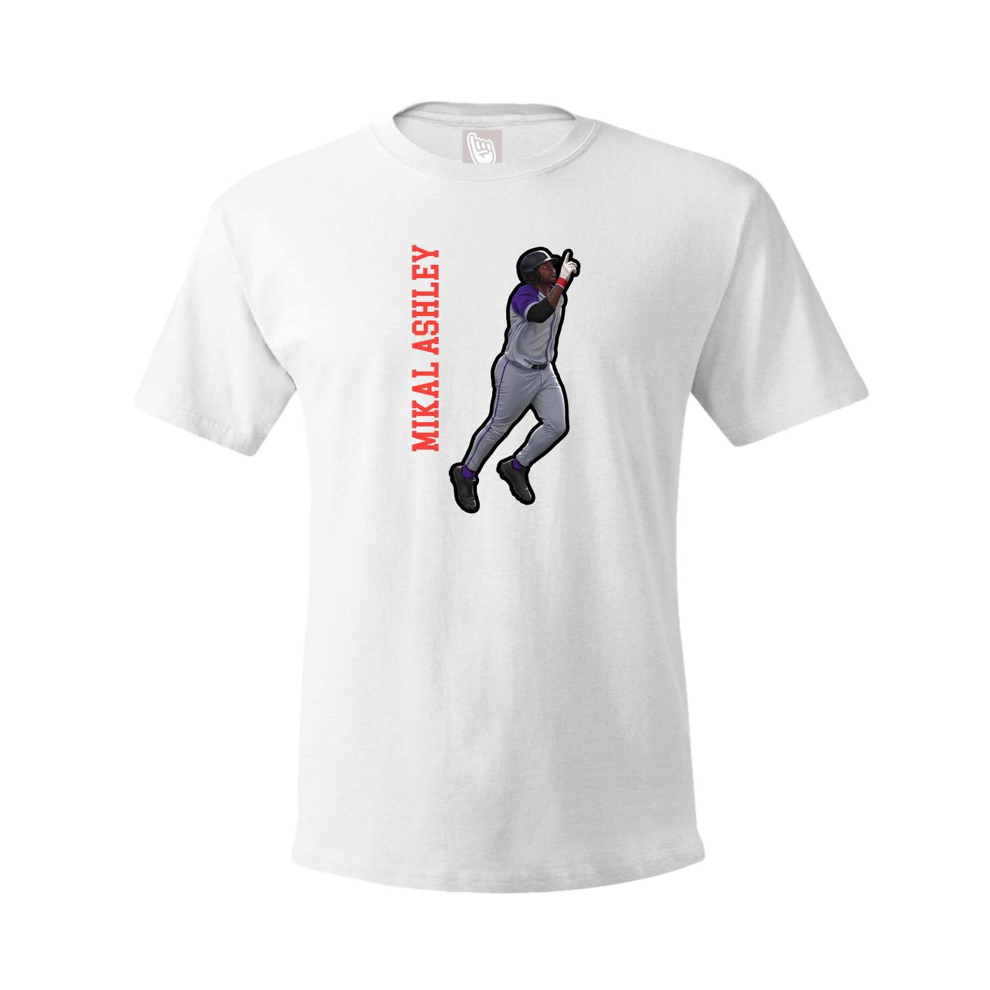 Youth Tee — Name Vertical in White