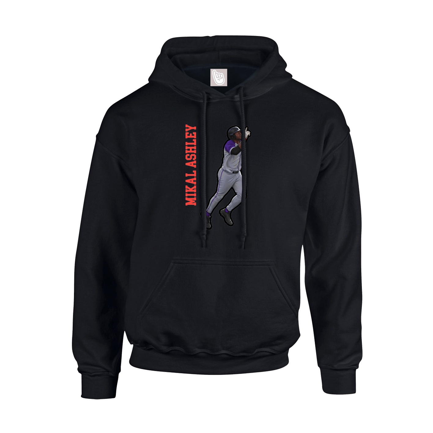 Hoodie — Name Vertical in Black