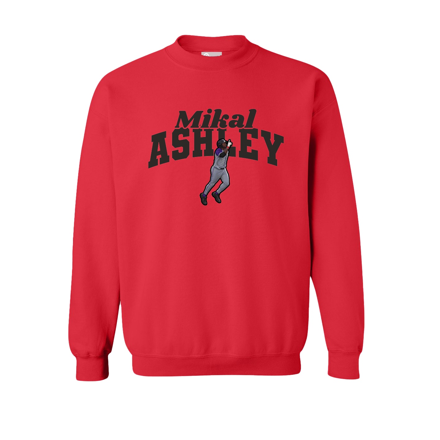 Fleece Crew — Signature Arch in Red