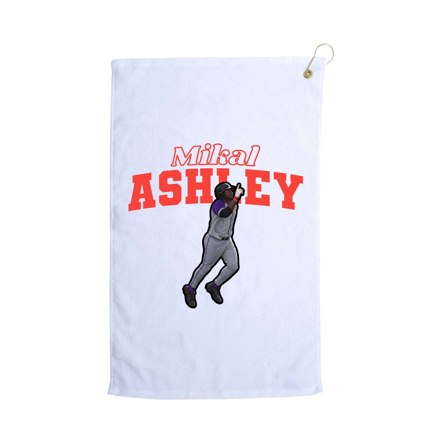 Golf Towel — Name Arch in White