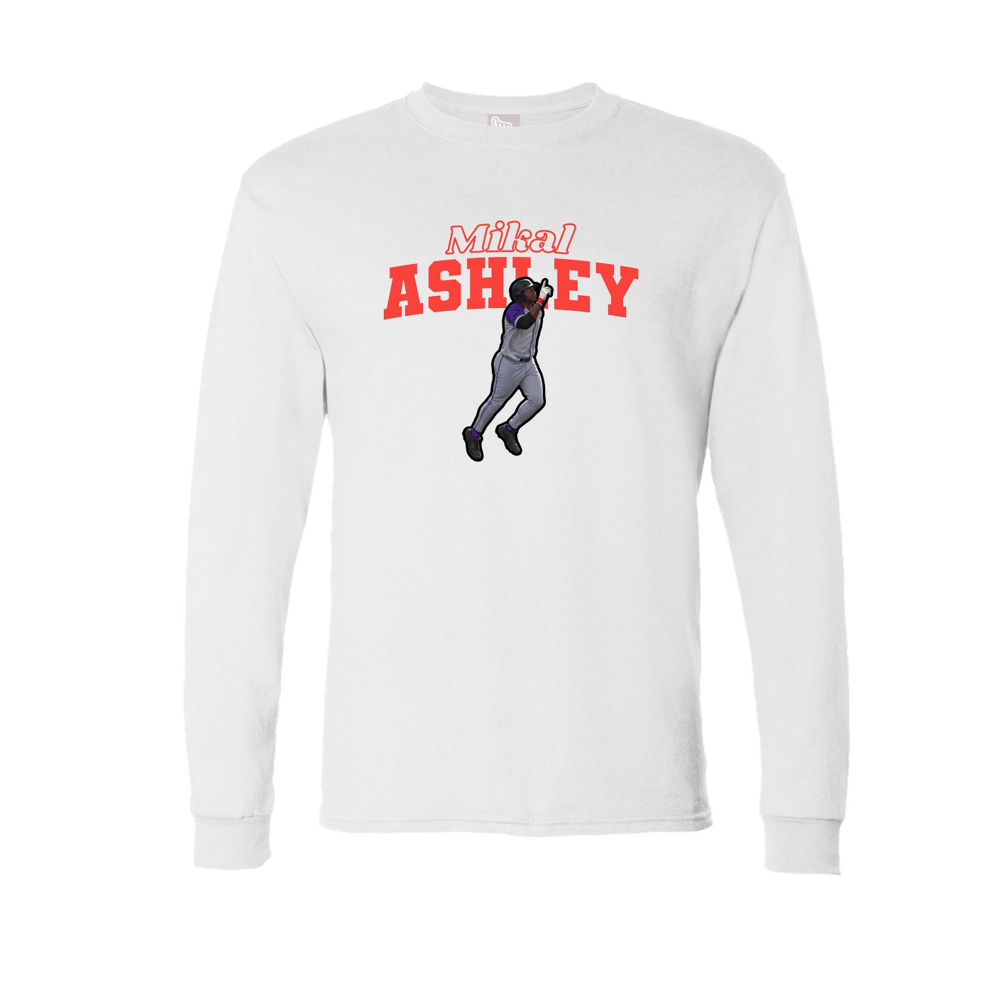 Long Sleeve Tee — Name Arch in White