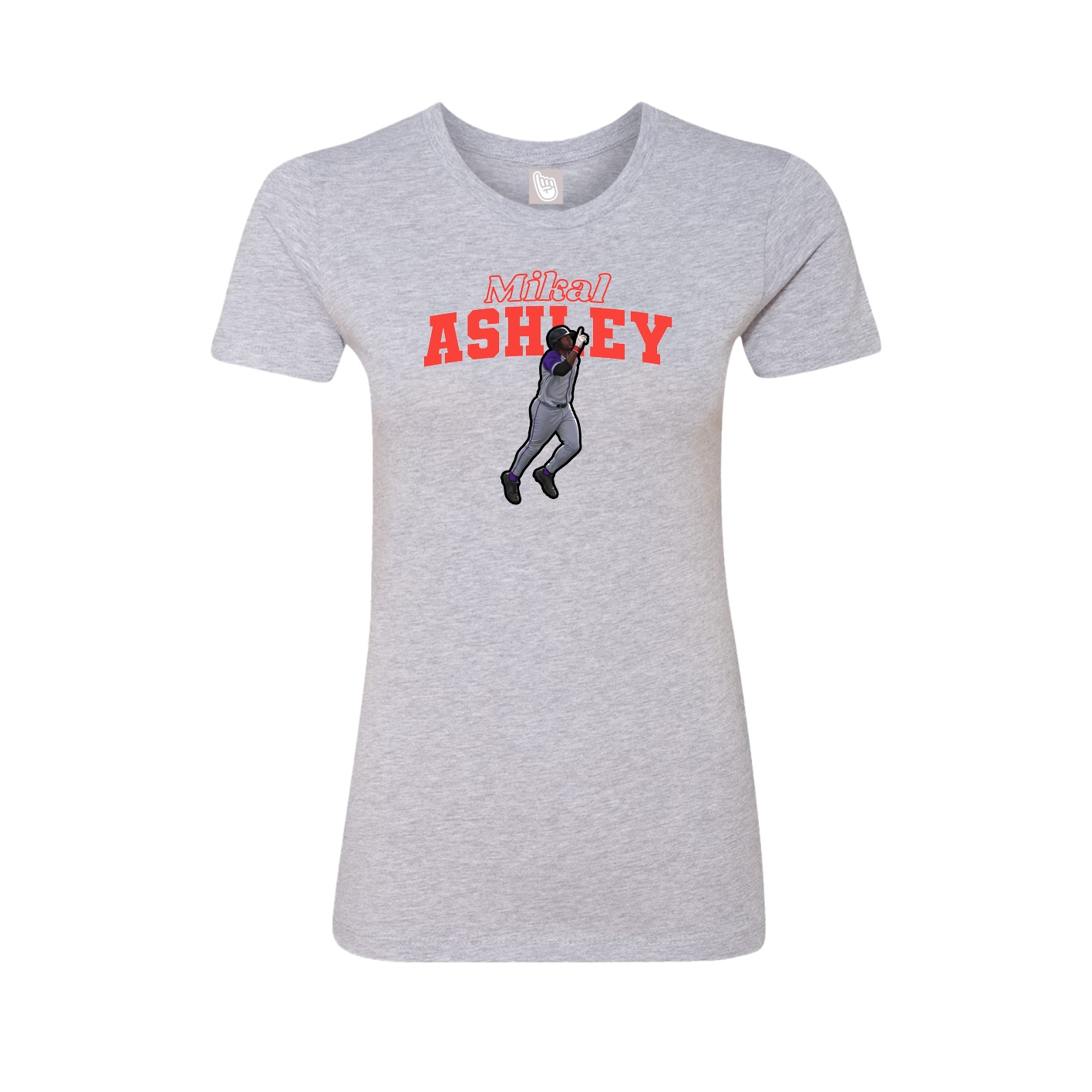 Fitted Women's Tee — Name Arch in Grey