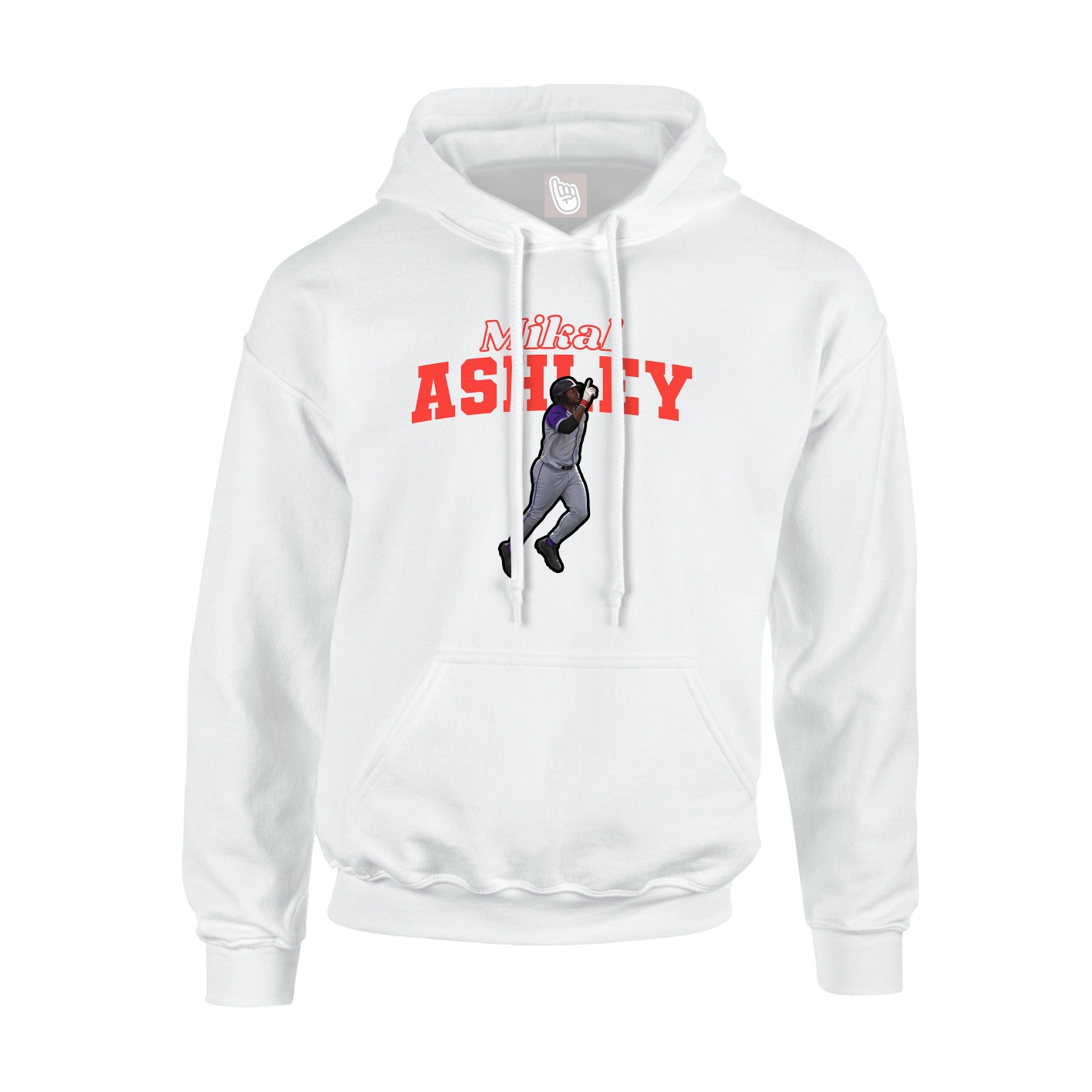 Youth Hoodie — Name Arch in White