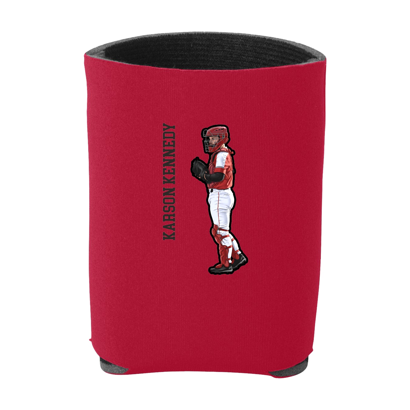 Can Holder — Name Vertical in Red