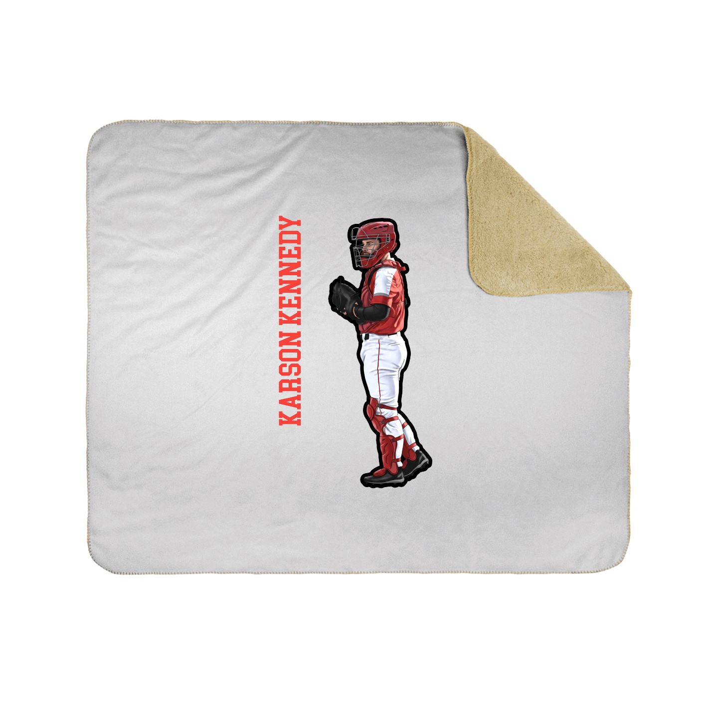 Throw Blanket — Name Vertical in White
