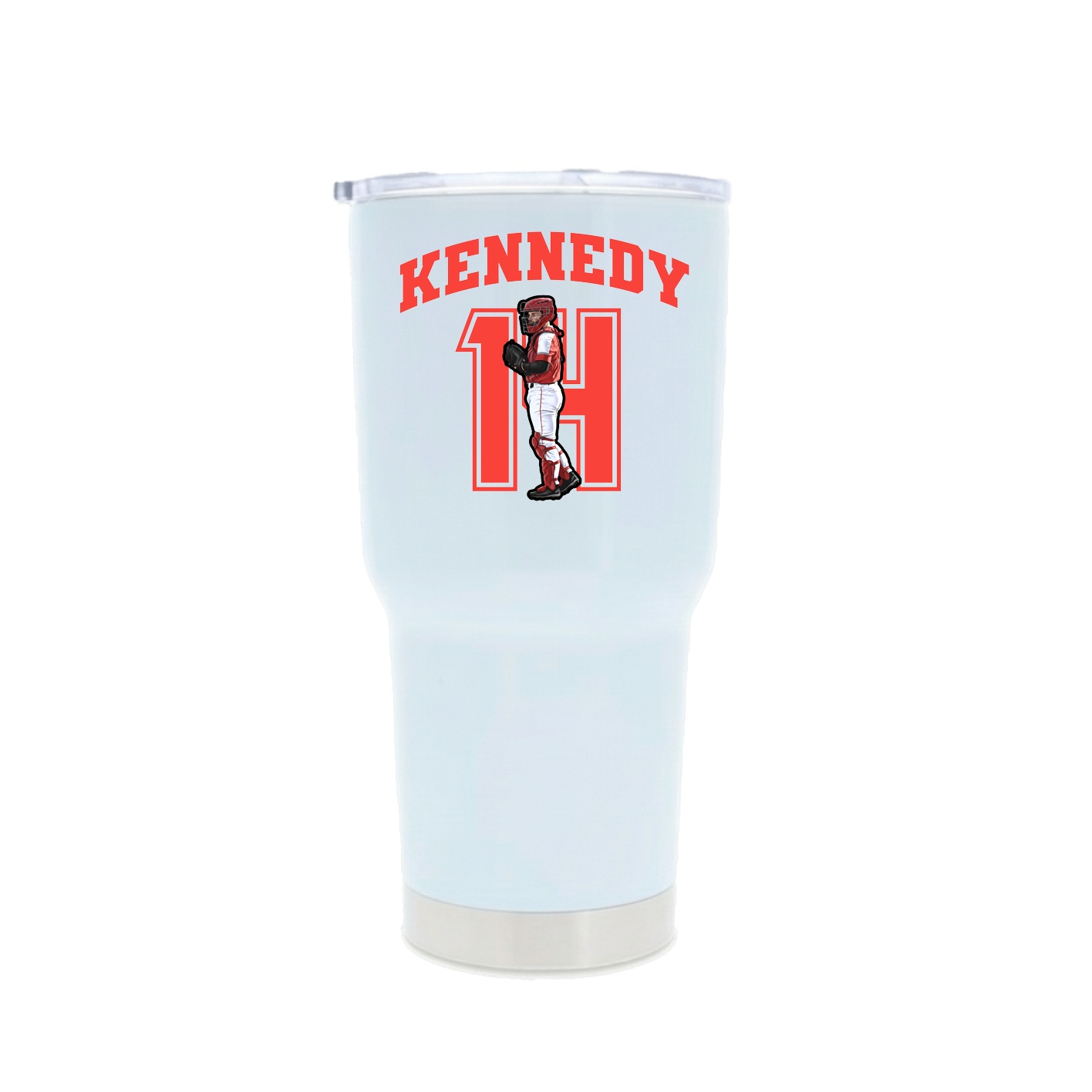 30oz Stainless Steel Tumbler — Number in White