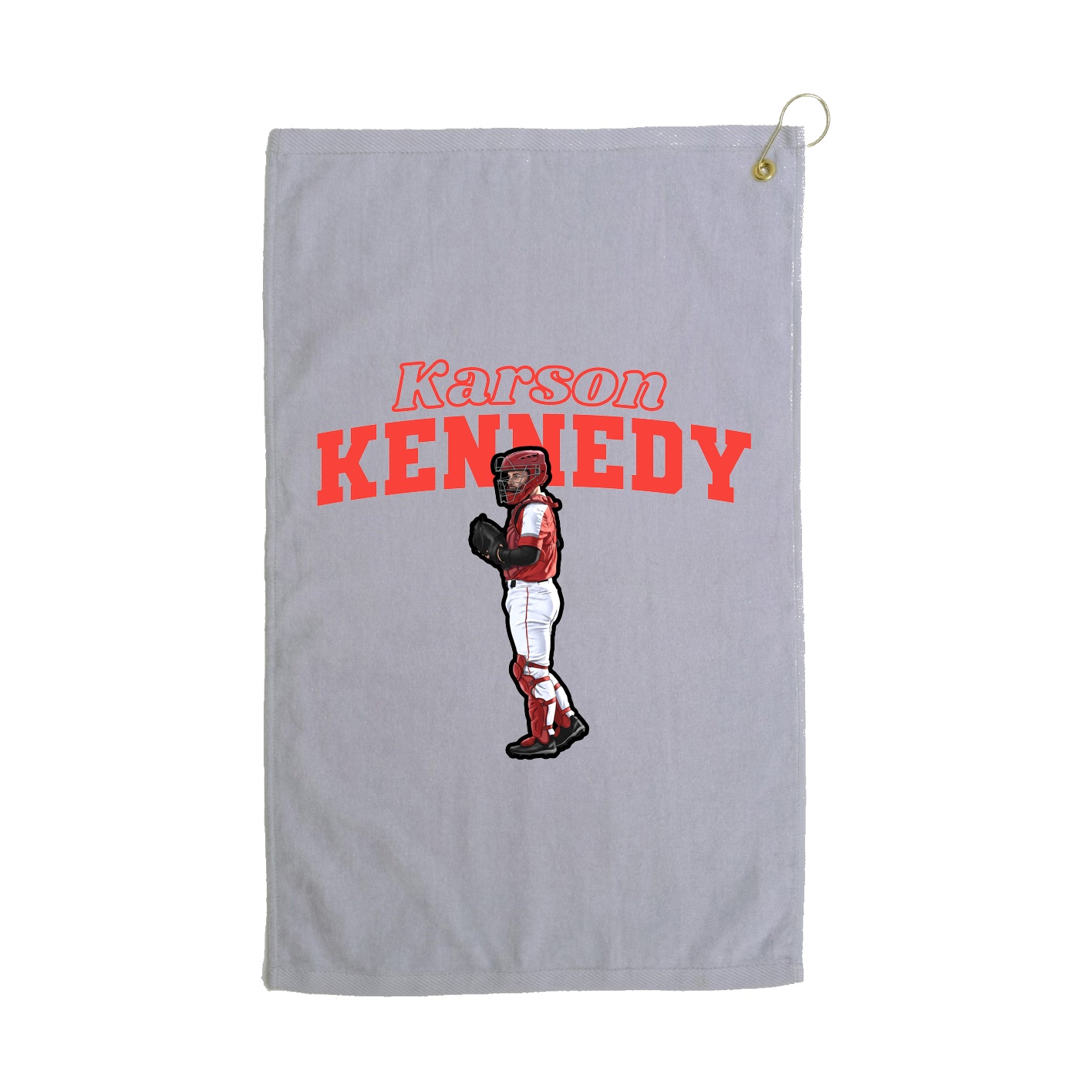 Golf Towel — Name Arch in Grey
