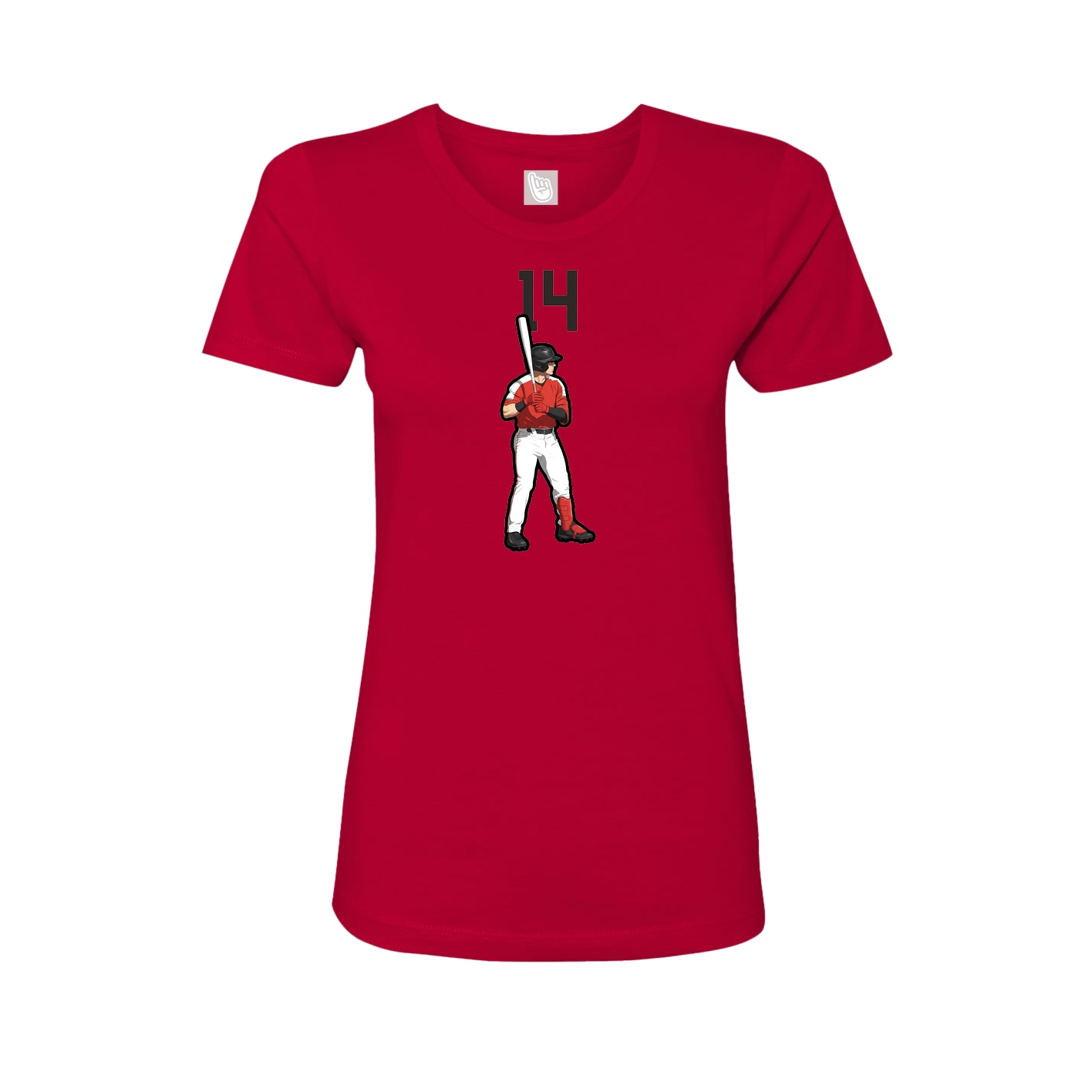 Fitted Women's Tee — Number Top in Red