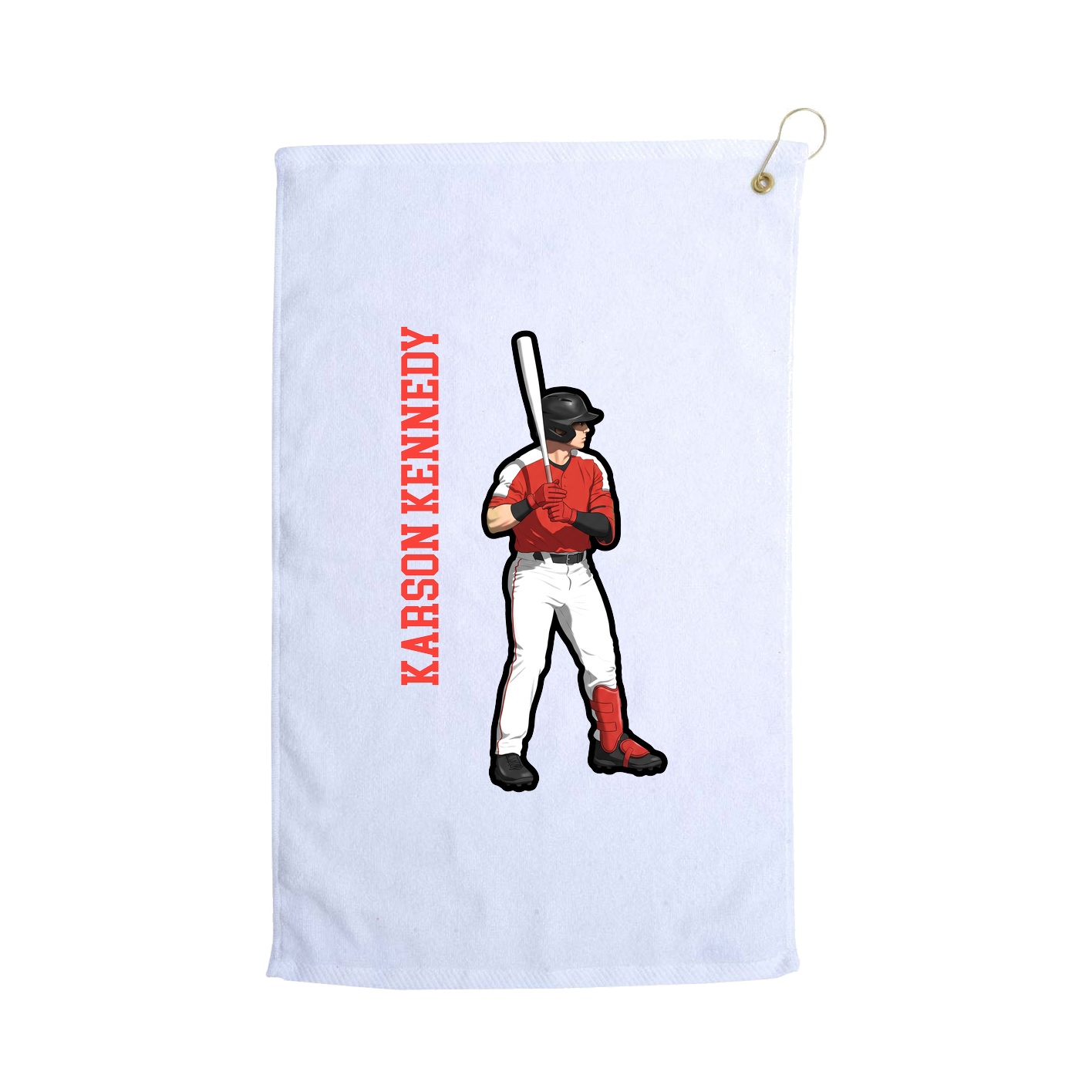 Golf Towel — Name Vertical in White