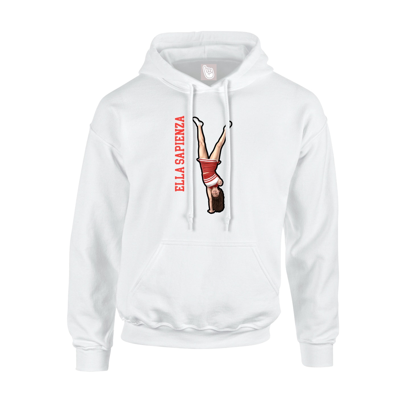 Youth Hoodie — Name Vertical in White
