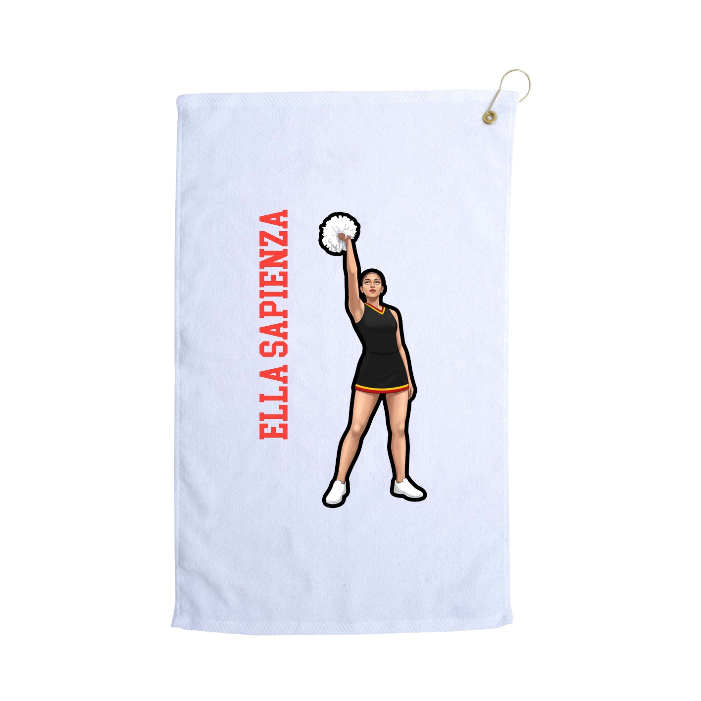 Golf Towel — Name Vertical in White