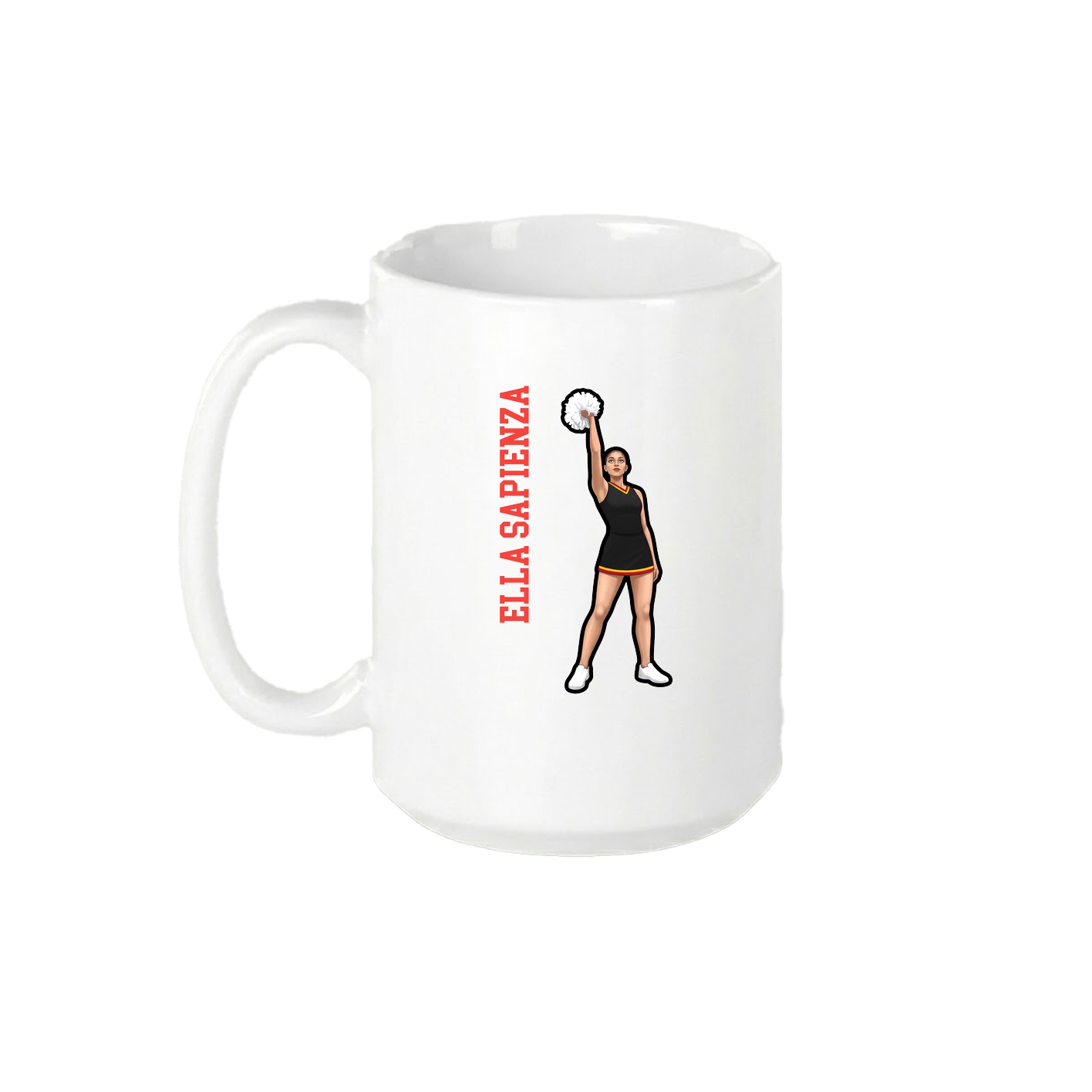 15oz Coffee Mug — Name Vertical in White