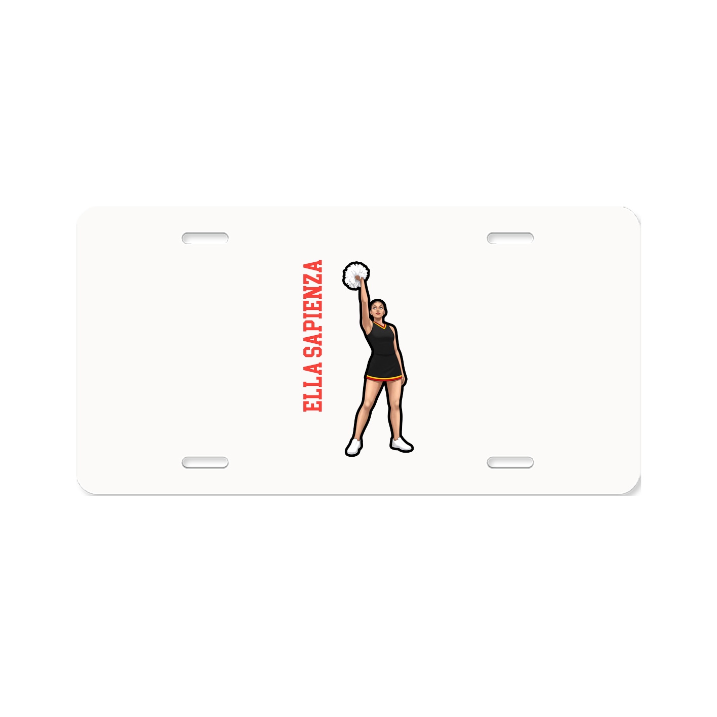 License Plate — Name Vertical in Classic