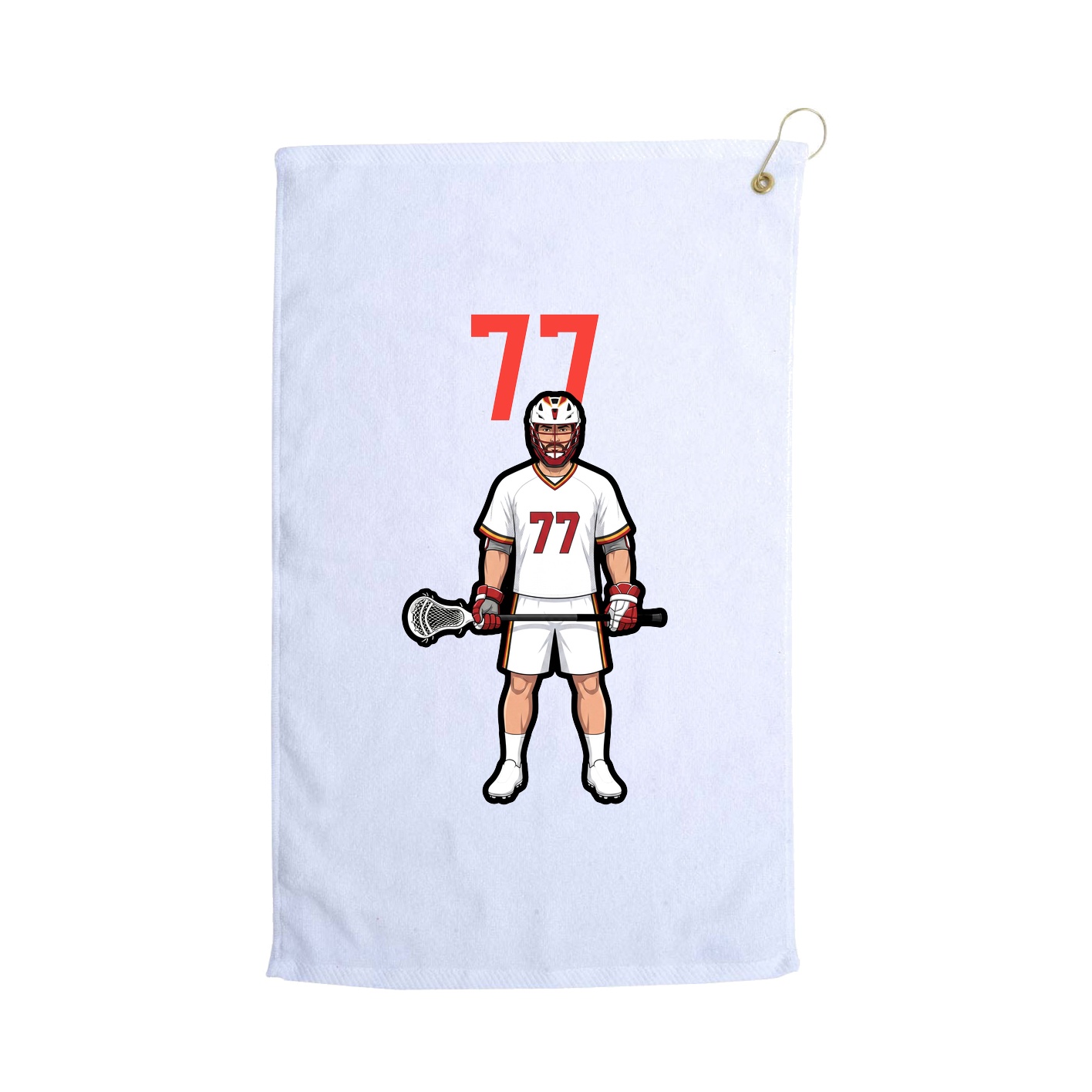 Golf Towel — Number Top in White