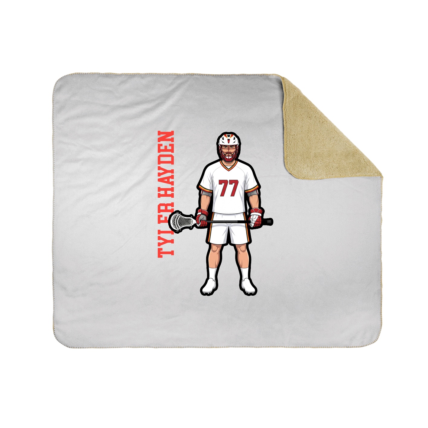 Throw Blanket — Name Vertical in White
