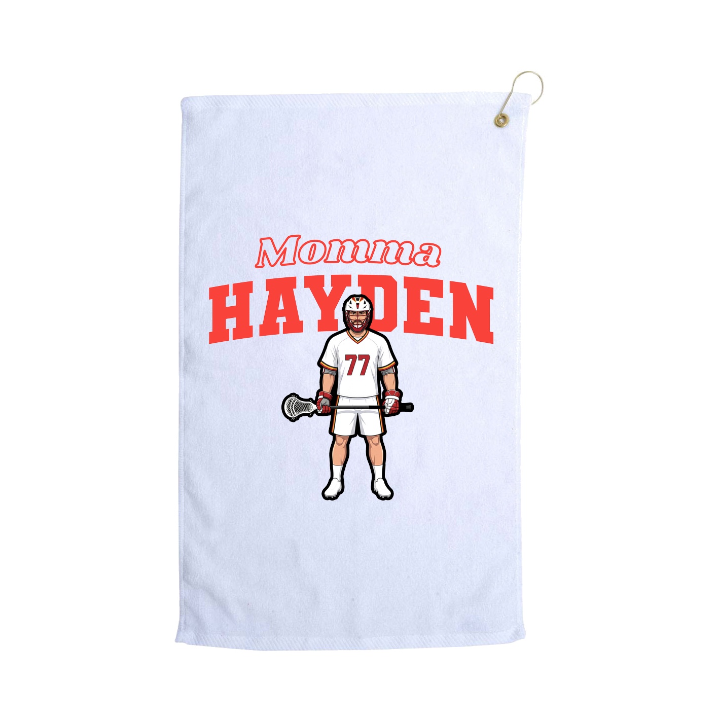 Golf Towel — Mothers Day Block in White