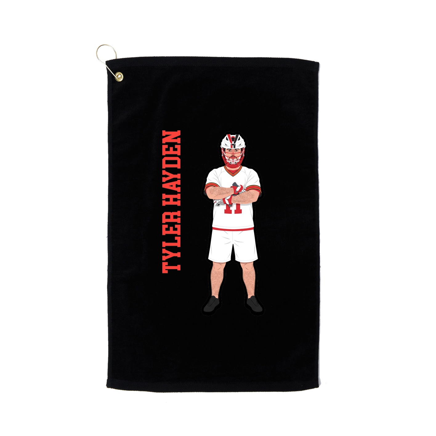 Golf Towel — Name Vertical in Black