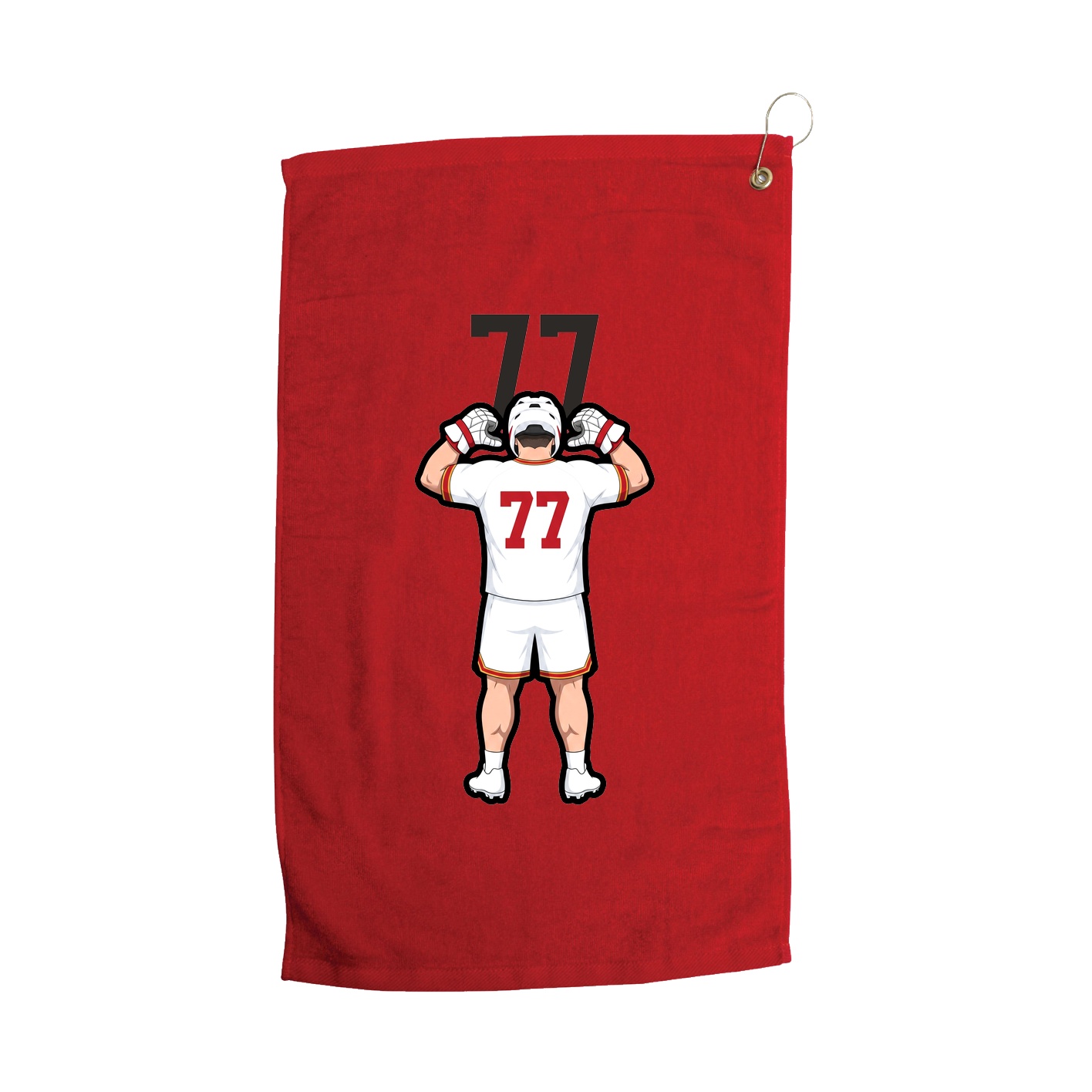 Golf Towel — Number Top in Red